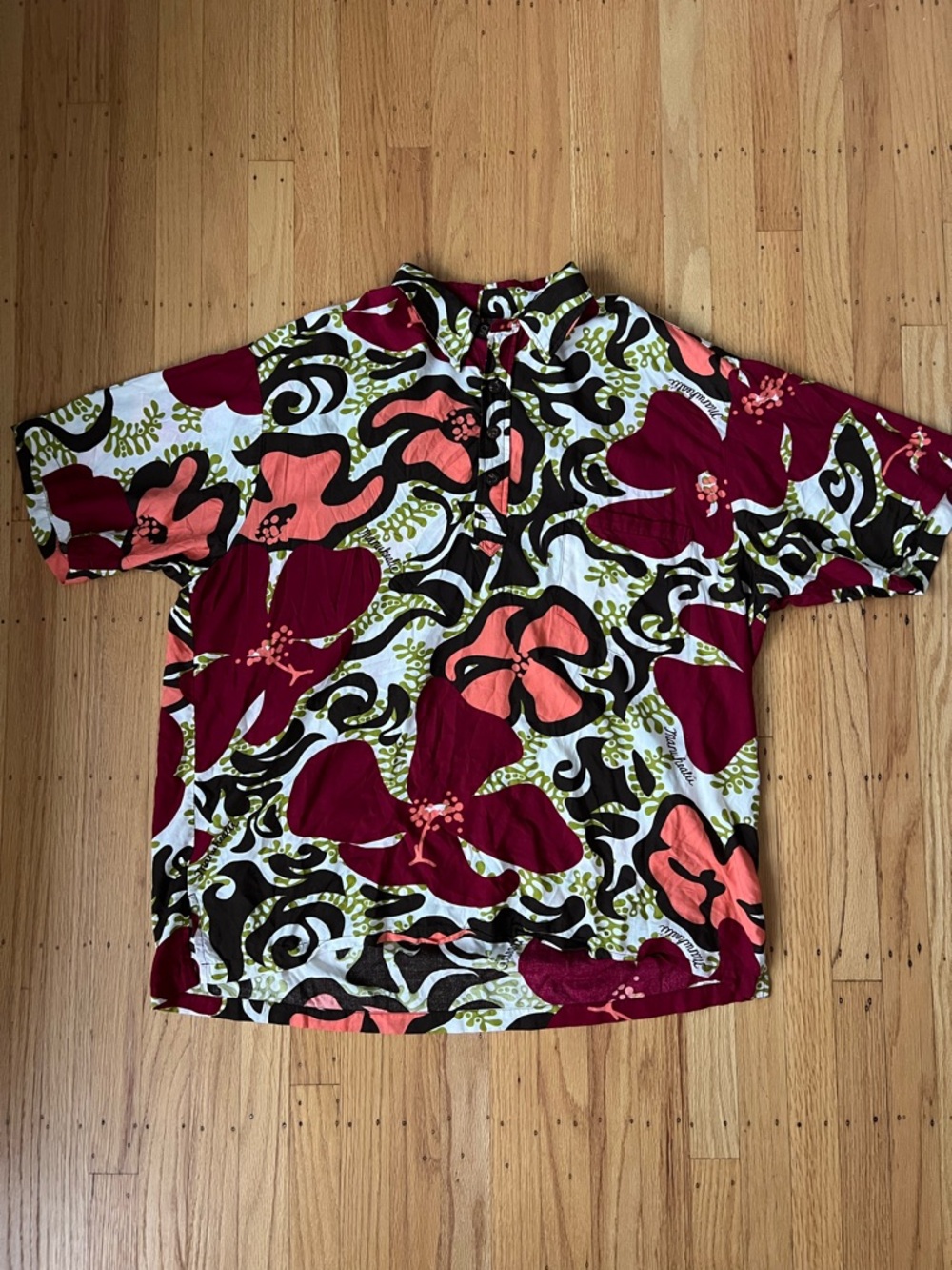 VTG Manuhealii Pullover Button 100% Rayon Breathable Hawaiian Shirt Men’s XL